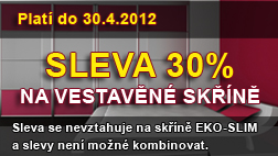 Sleva 30% ma vestavěné skříně