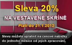AKCE - sleva 20% na vestavěné skříně AKCE - sleva 20% na vestavěné skříně